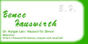 bence hauswirth business card